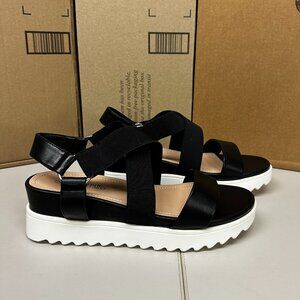 Dream Paris wedge sandals - black/white - size 10